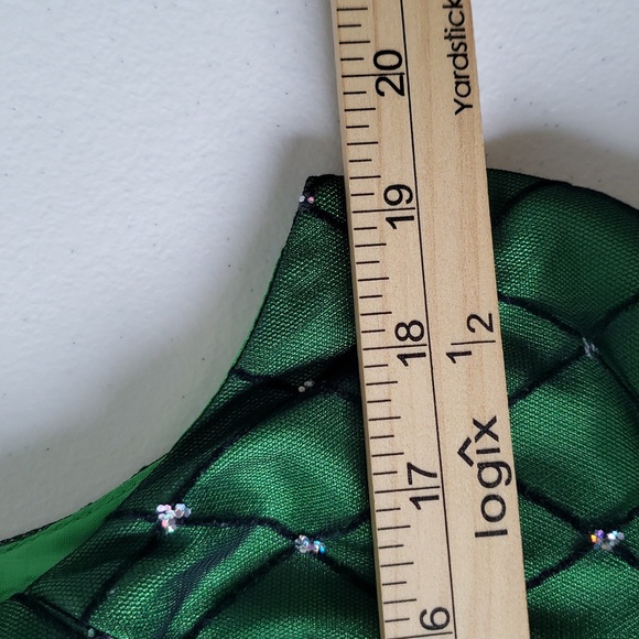 Coldwater Creek NWT Holiday Dress 10 Emerald Green Black Tulle Diamond Christmas - Picture 11 of 15